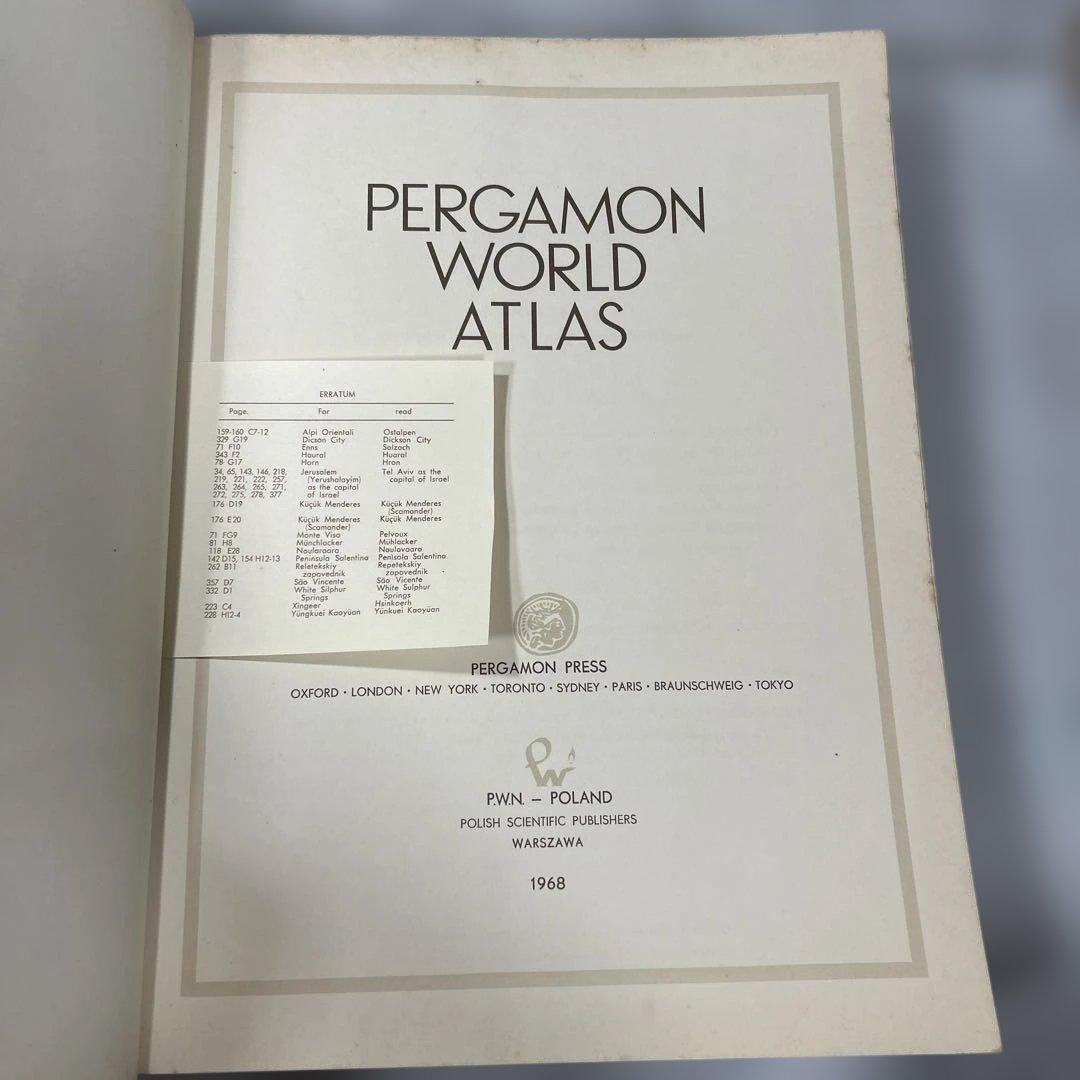 ペルガモン　Pergamon World Atlas 1968 英語版 地図帳