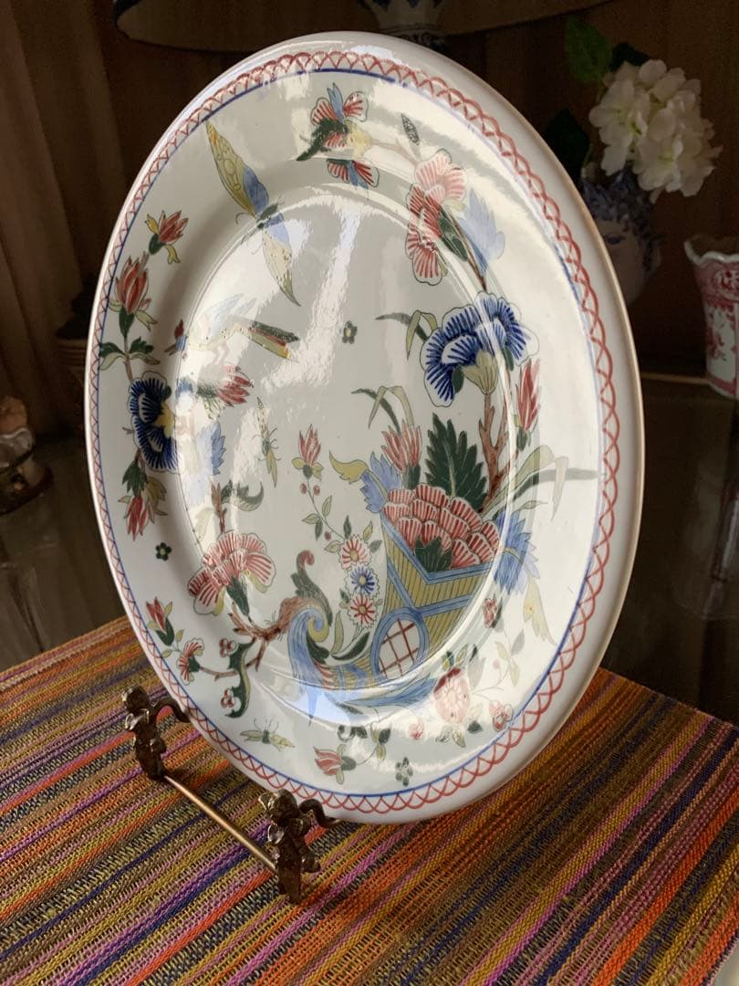 フランス製アンティーク　超美品！シズノワリ手書きのお皿！良く書けてます！