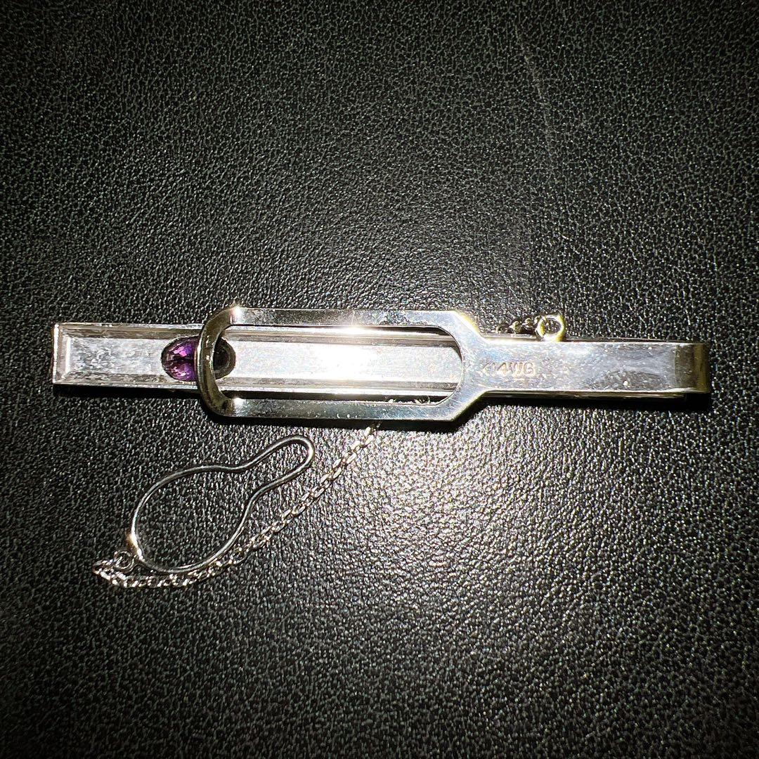 K14WG ネクタイピン　アメジスト