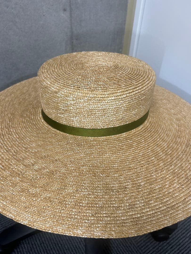 【未使用美品】CHANEL 麦わら帽 ストロー ボートハット ベージュ