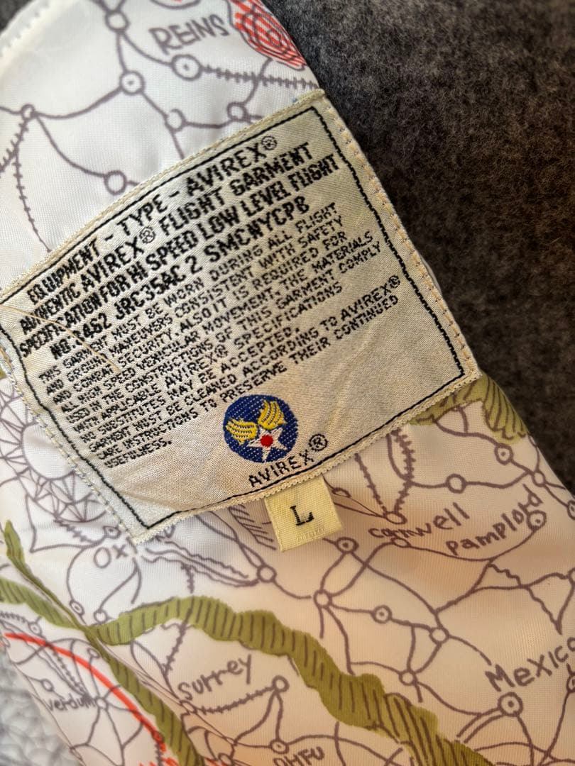 AVIREX グレー ピーコート VA-35