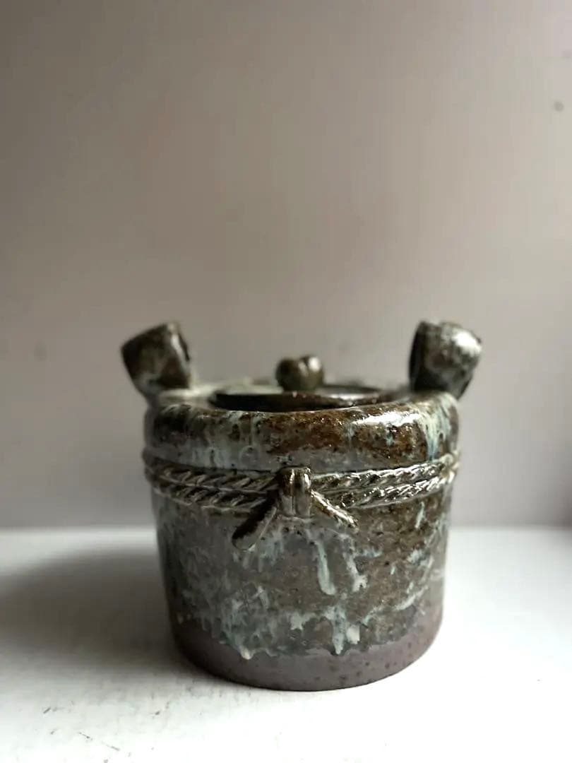 393 田中佐次郎 山瀬窯 斑唐津 水指 唐津焼 茶道 茶道具 未使用 希少