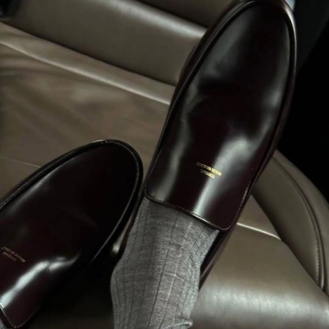 【TOTEM】オーバル　レザーローファー　バーガンディー EU40