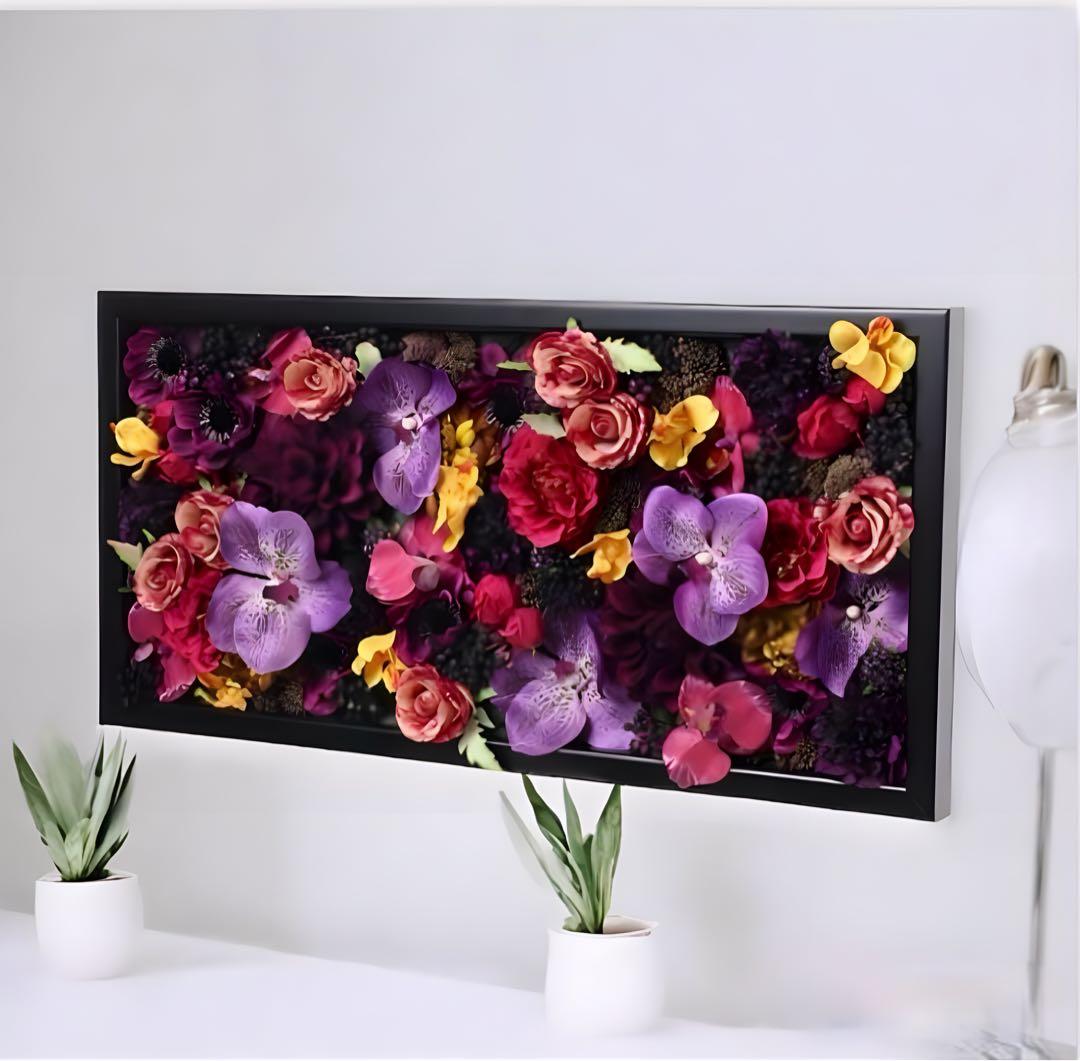 光触媒　人工観葉植物　ウォールグリーン　壁掛けラグジュアリーアレンジ・アメジスト