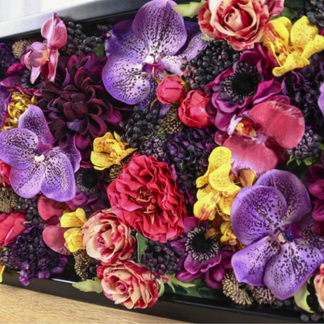 光触媒　人工観葉植物　ウォールグリーン　壁掛けラグジュアリーアレンジ・アメジスト