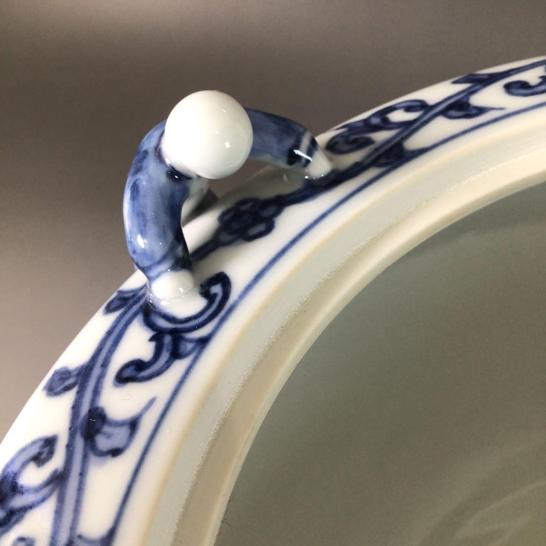 Ｒ８００　水指　『洛西窯　泰湖造』『祥瑞写ニ閑人』『独楽形水指』　共箱　茶道具