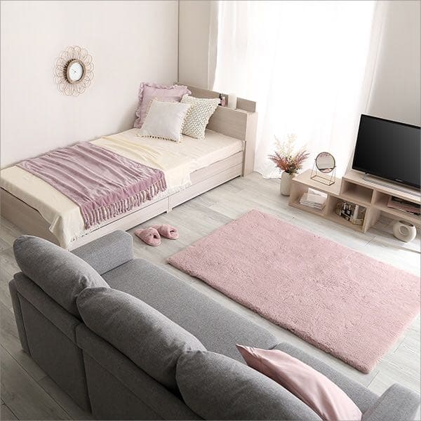 大人かわいいインテリア 棚・コンセント付きチェストベッド シングル