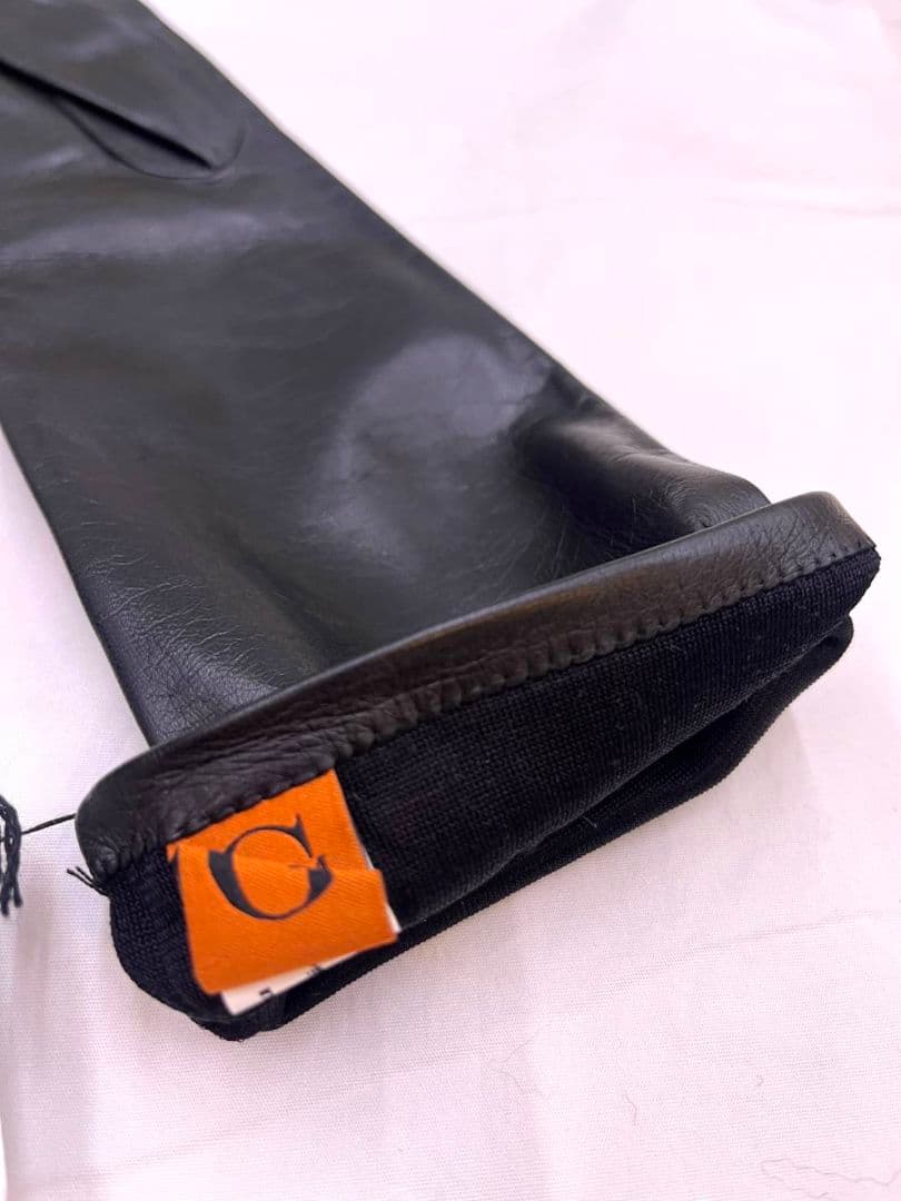 フランス老舗ジョルジュモラン レザー長手袋 黒L 新品未使用　送料無料