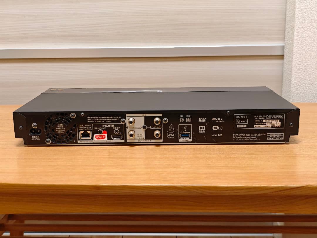 SONY 4K ブルーレイ レコーダー BDZ-FBW1000