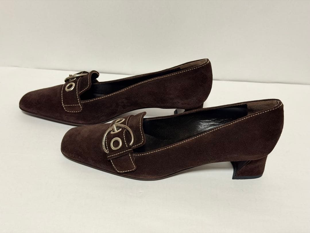 新品未使用　PRADA ダークブラウン スエード ローファー　プラダ35.5