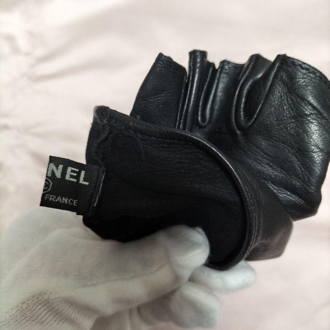 CHANEL グローブ指なし ブラック(箱、タグあり)