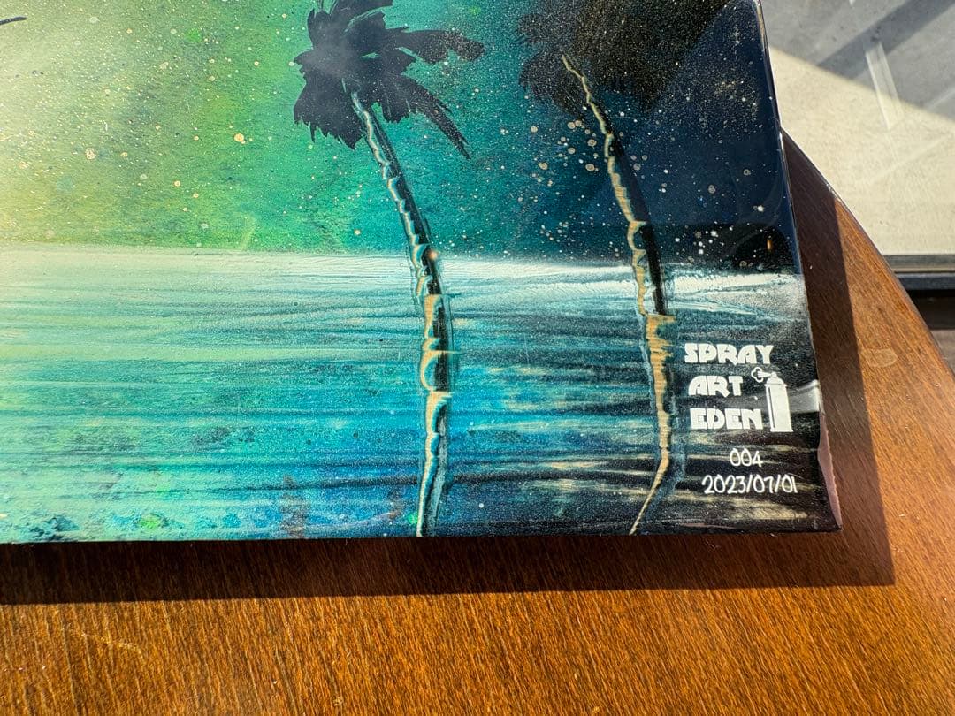 ☆激レア☆ スプレーアートエデン レジンアート原画 サンセット 手書きサイン入り