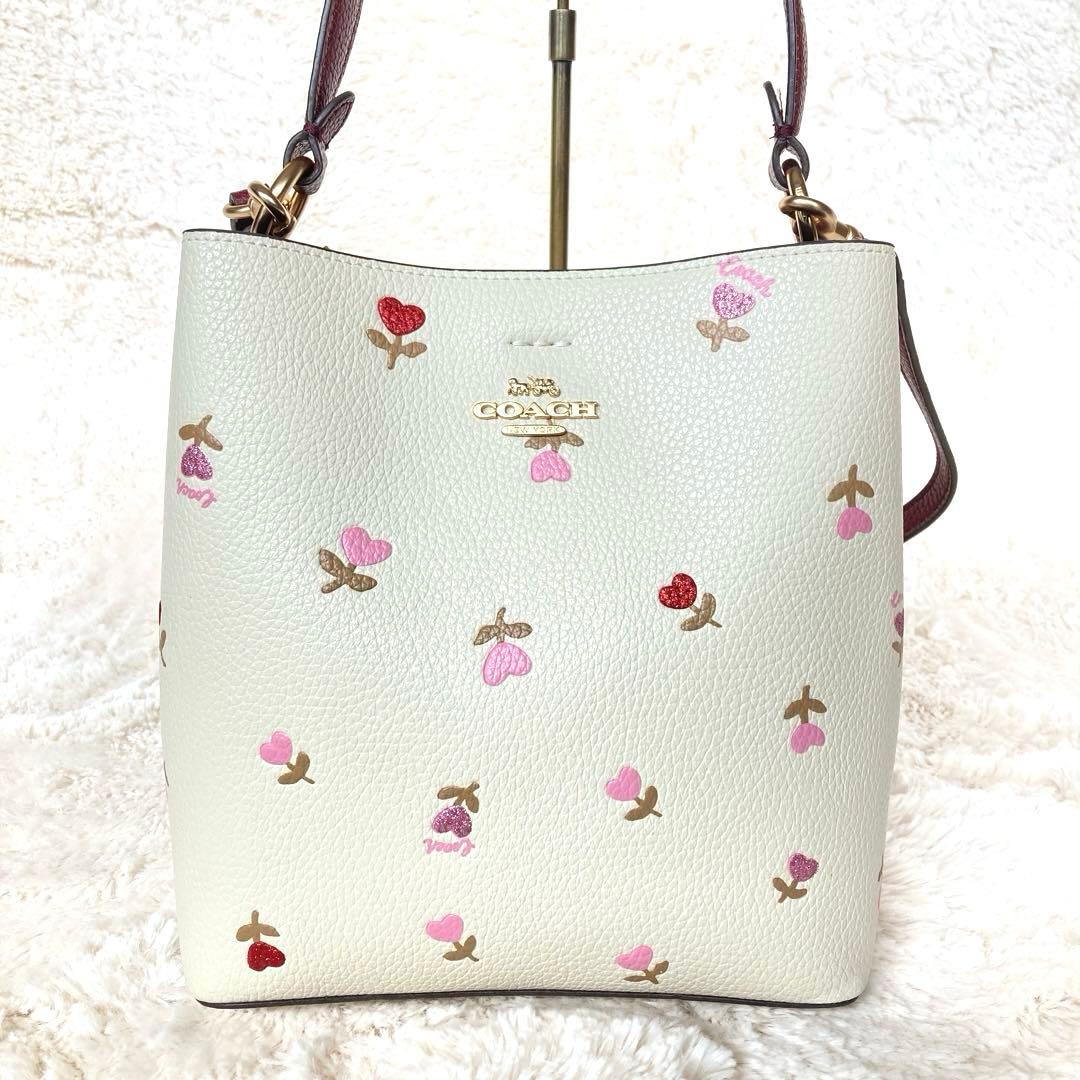 COACH コーチ ハートフローラル2wayバケットショルダーバッグ