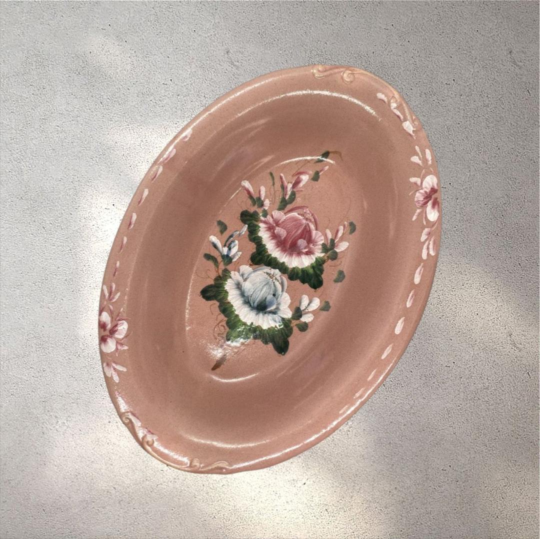 (VNEM1-14-2) ベトナム ソンベ焼き 深皿 ピンク ナンセラミック