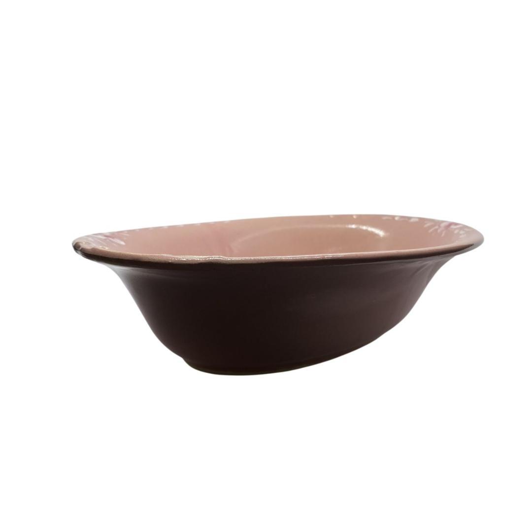 (VNEM1-14-2) ベトナム ソンベ焼き 深皿 ピンク ナンセラミック