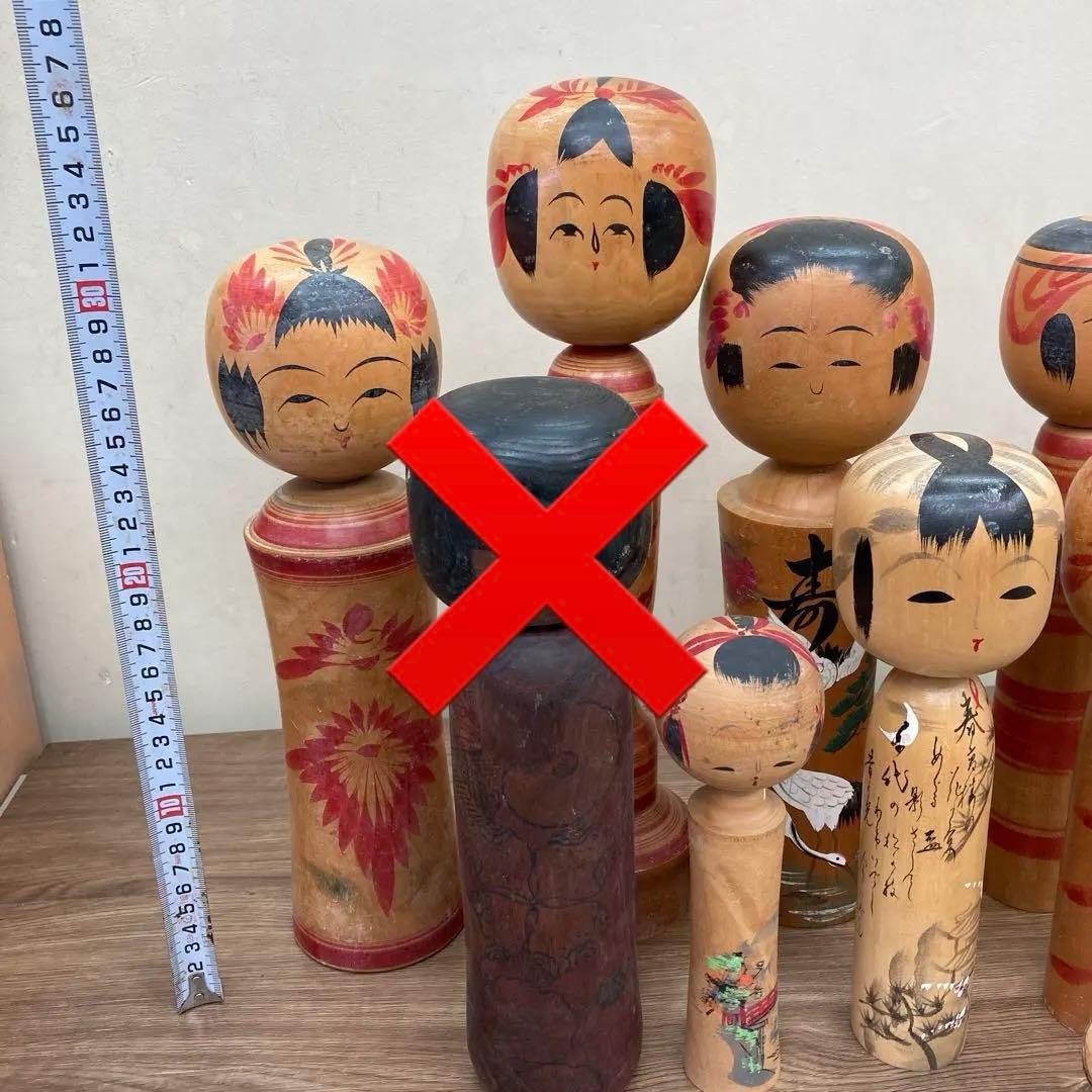 D-3 【伝統工芸品】木製 こけし 12点まとめ売り 鳴子・遠刈田・仙台など 昭