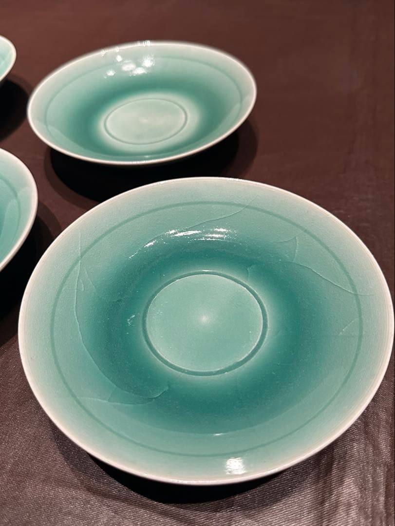 人間国宝　中島宏　青磁　10客セット　皿