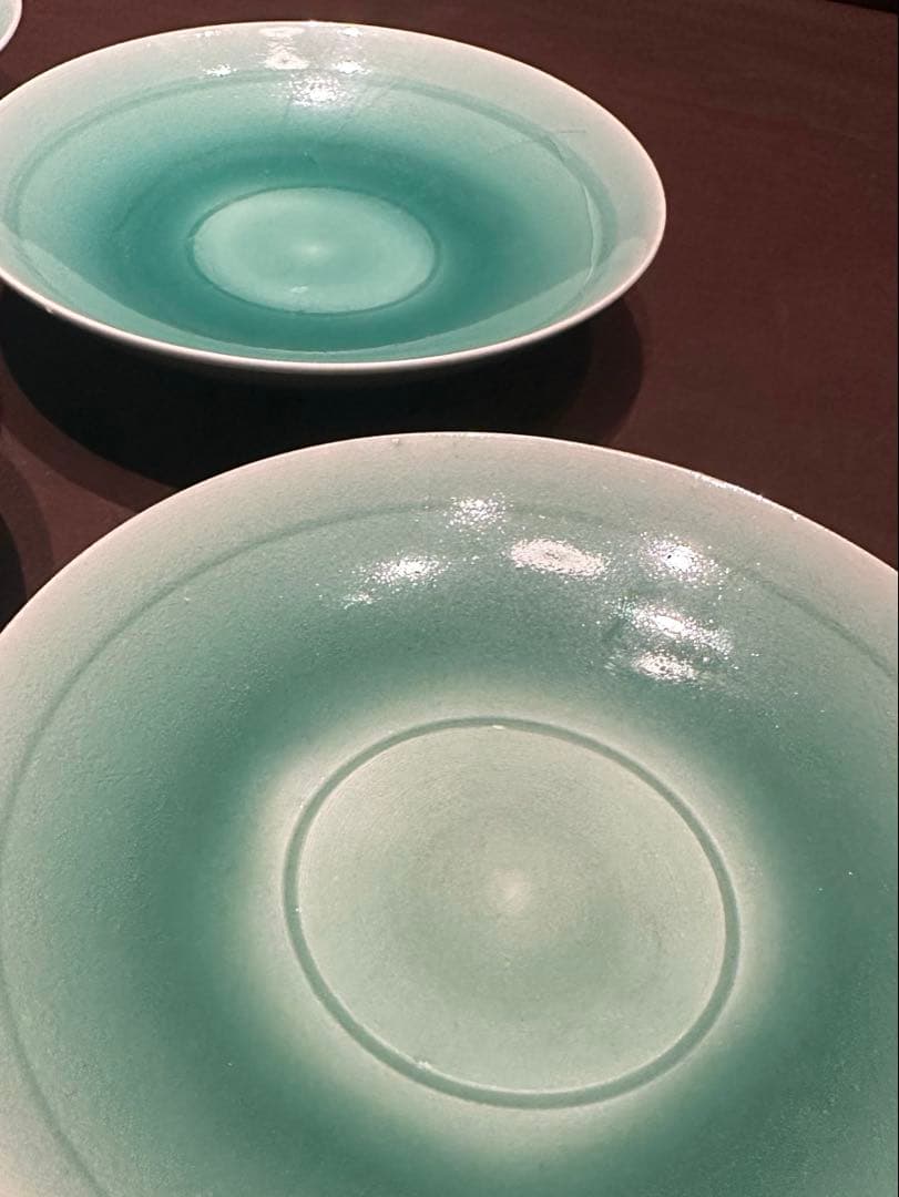 人間国宝　中島宏　青磁　10客セット　皿