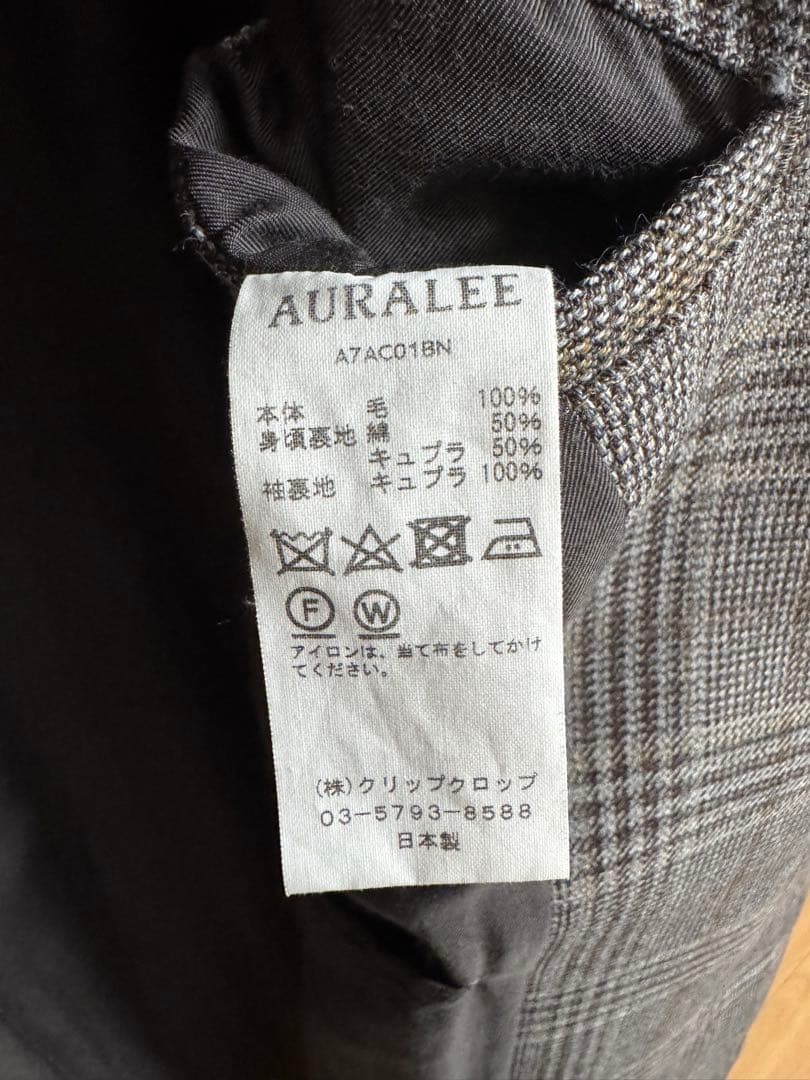 ジャケット・アウター AURALEE 17aw DOUBLE FACE CHECK LONG COAT