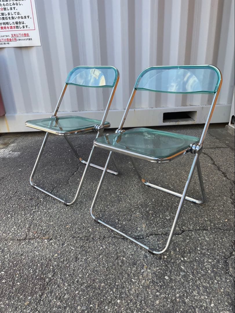 折りたたみ式　クリアチェア　2脚セット