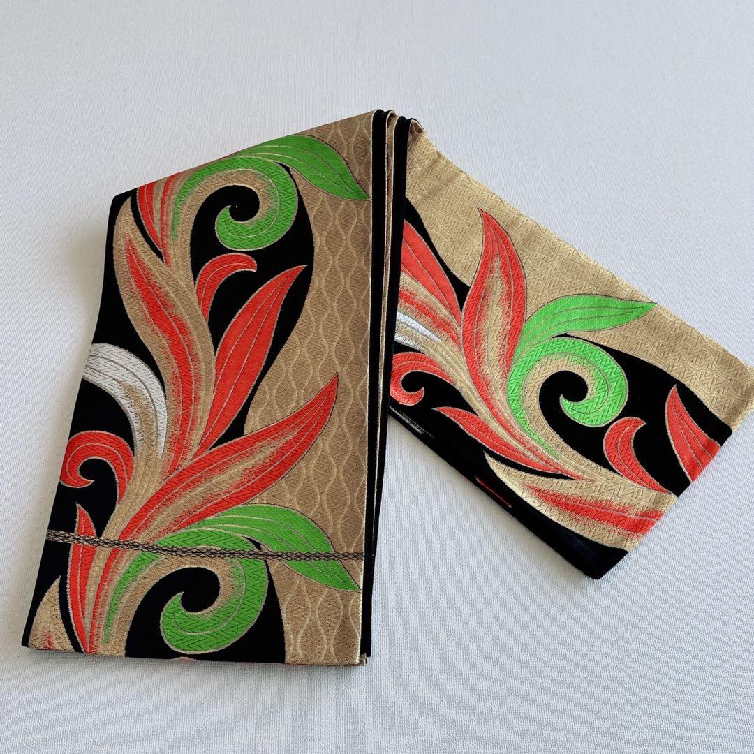 フルセット　七五三　7歳女の子　総しぼり　豪華刺繍　花　鼓　黒袋帯　葉　7067