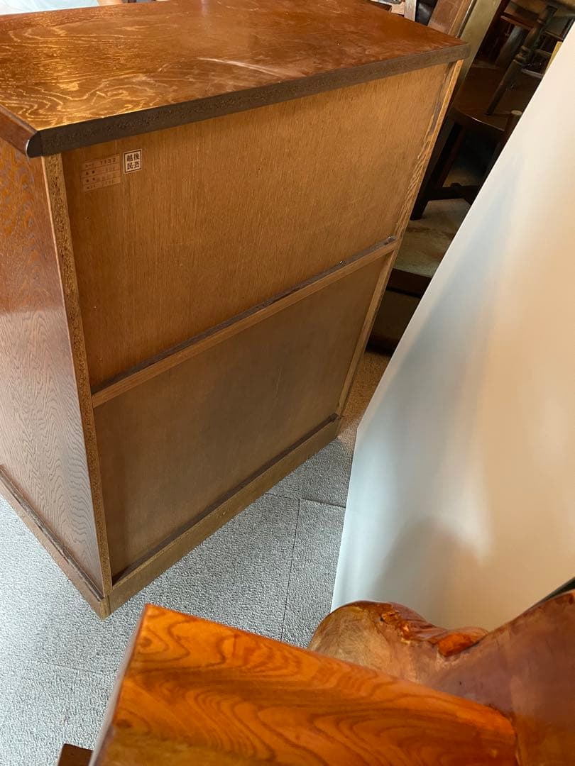 越後家具　ライティングデスク 民芸家具 昭和後期 古録展 当時物　高級家具