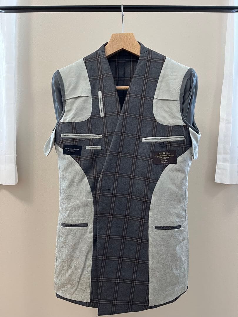 グレー系チェック ダブルブレストスーツ