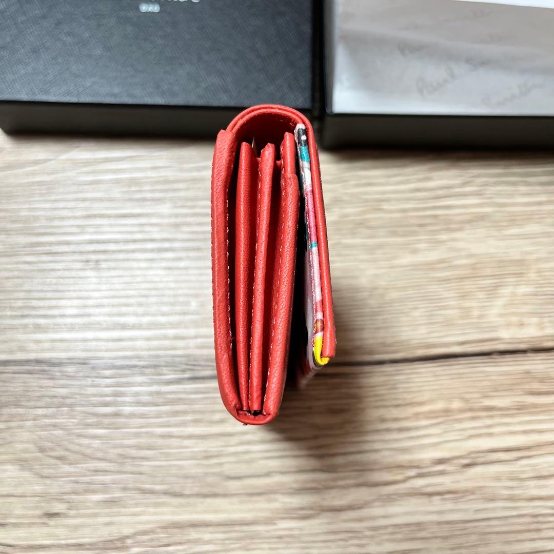 ポールスミス Paul Smith 名刺入れ レッド 箱付き　花柄