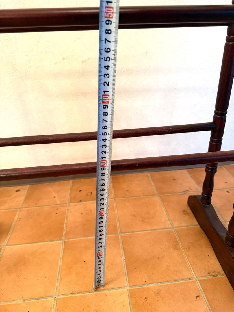 8月末まで掲載英国 イギリス製マホガニークロスハンガーラック木製 ダークブラウン