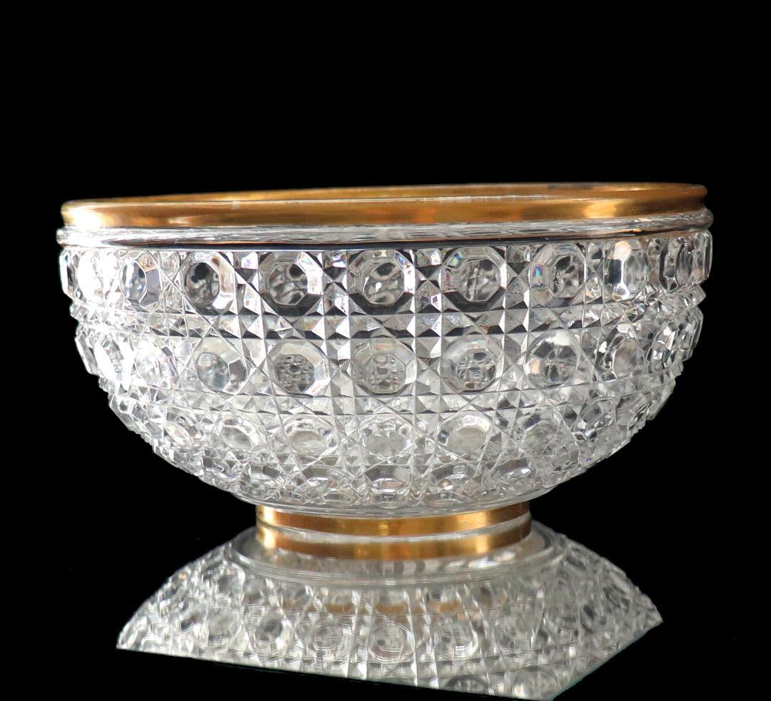 オールド・バカラ 美術館級 特注品 2kg 金縁特大鉢 ディアマンピエーリー