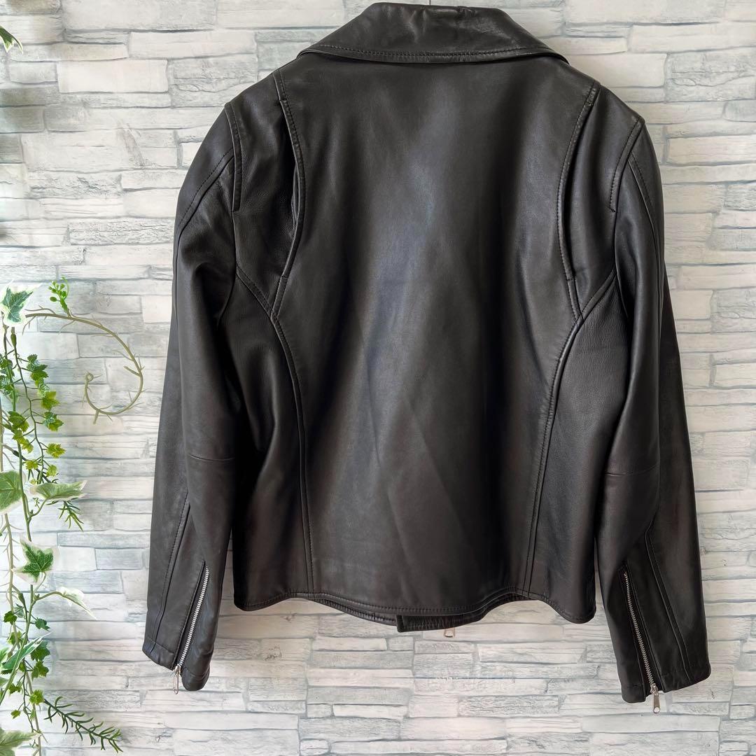 UNITED ARROWS⭐️本革ダブルライダースジャケット、黒色、サイズ40