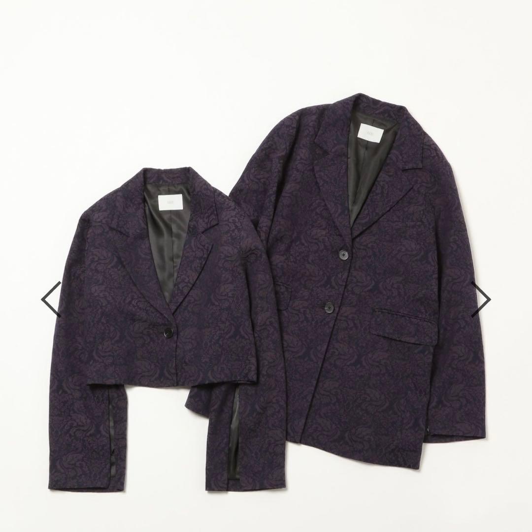 HARE vintageジャガード　ジャケット　紫　ショート丈