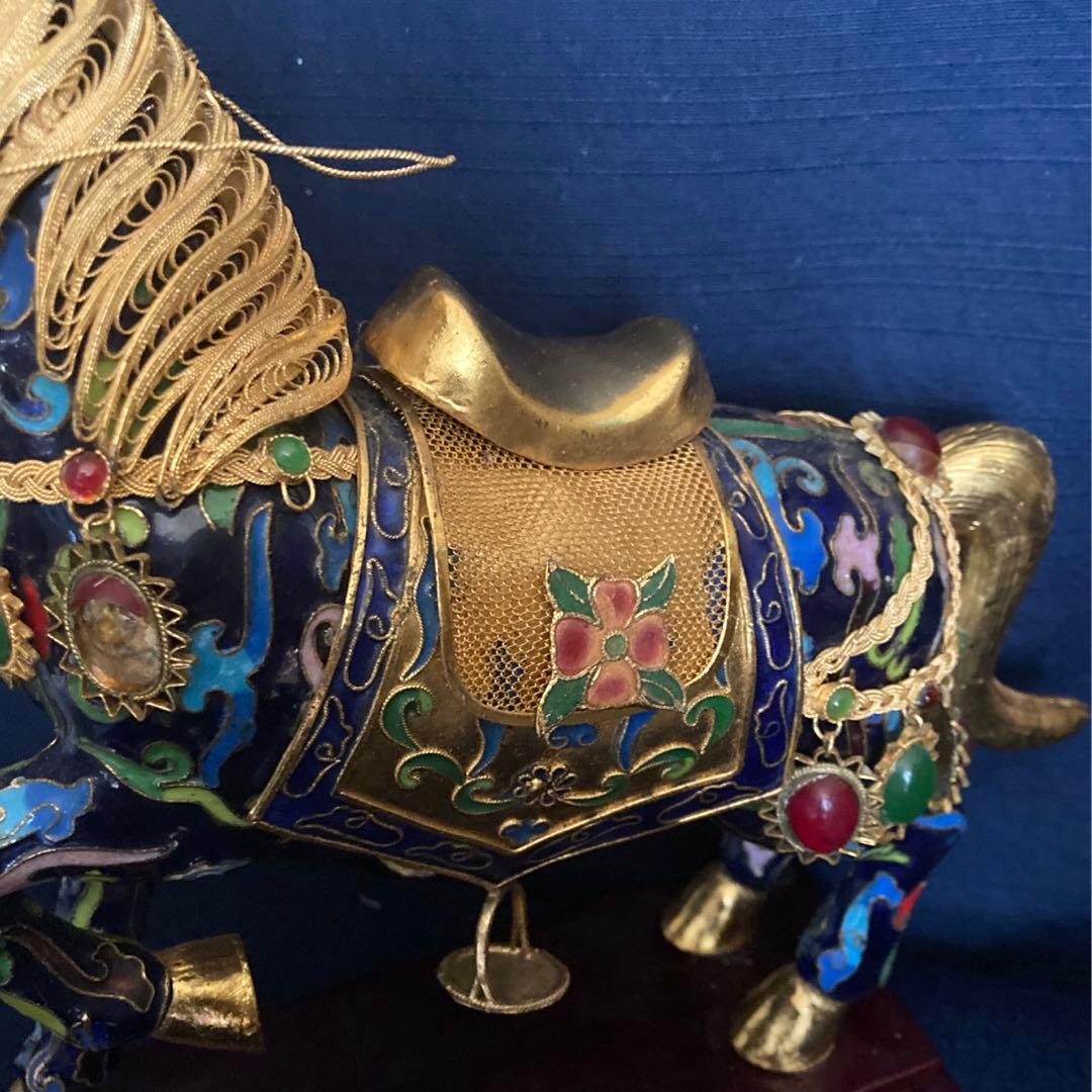 七宝金工細工馬置物　中国工芸