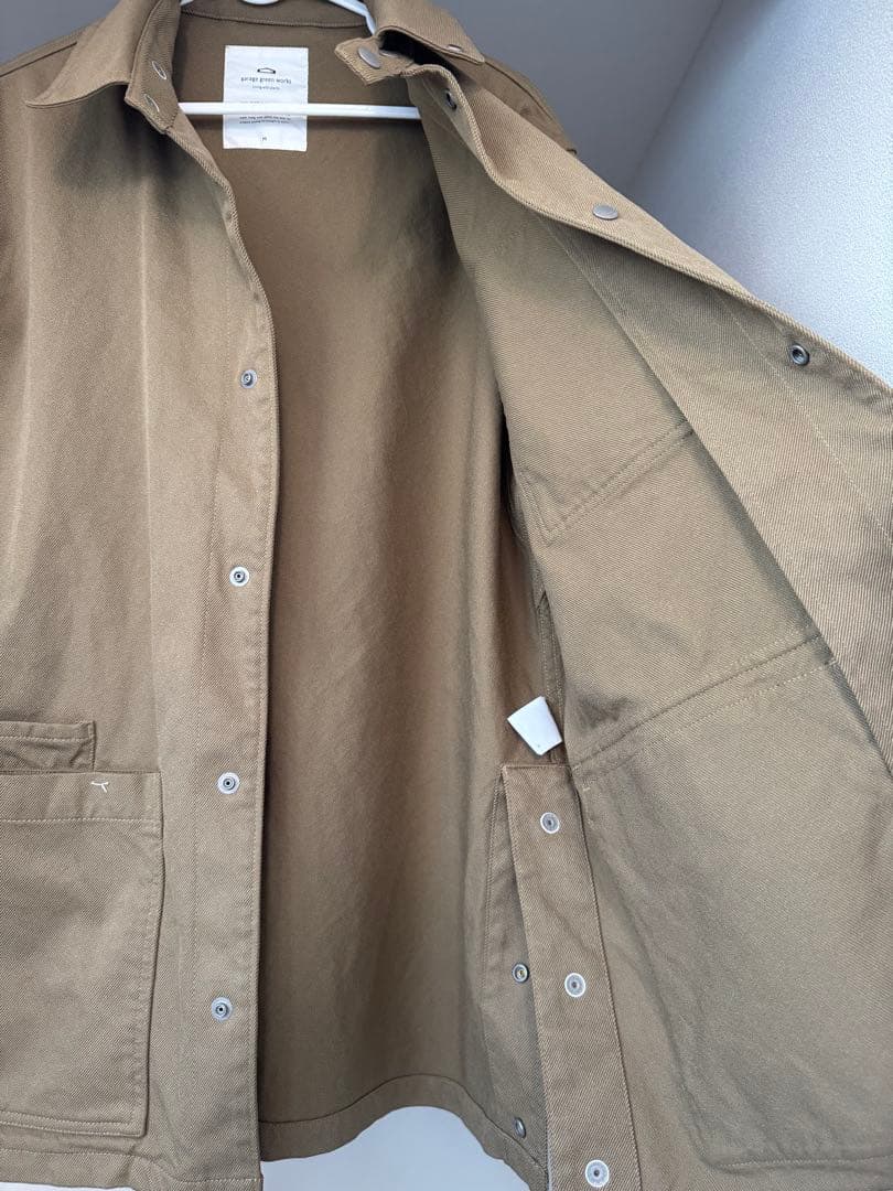 極美品☆ガレージグリーンワークス　カバーオール　ワークジャケット ベージュ M