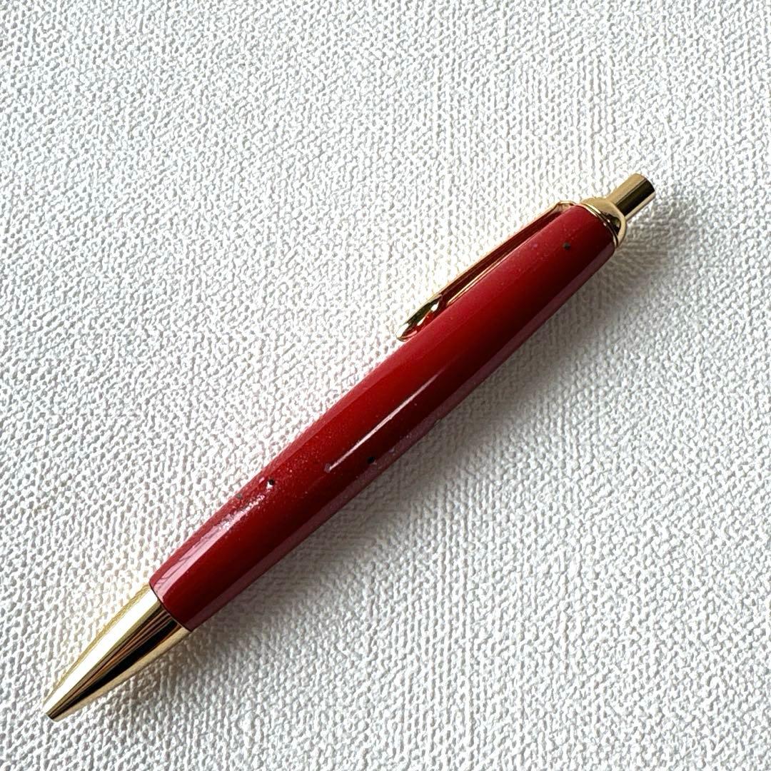 輪島塗ボールペン 螺鈿 漆 朱色