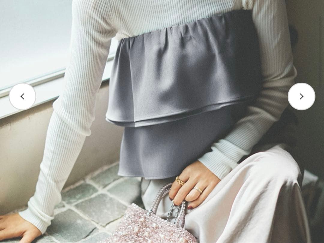 【ルーニィ　lounie吉田理紗さんコラボ】ラッフルデザインビスチェ　グレー