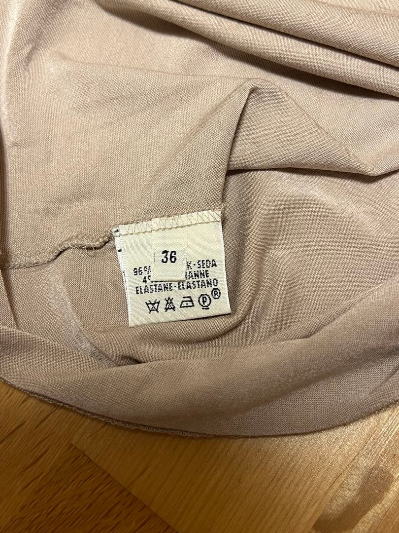 Hermes マルジェラ期 36 シルク混Tシャツ グレージュ