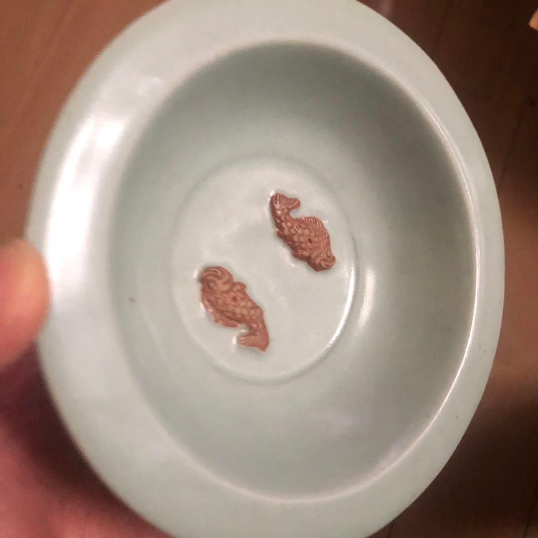 値下げ　宋 青磁雙魚洗 水洗 青磁盘