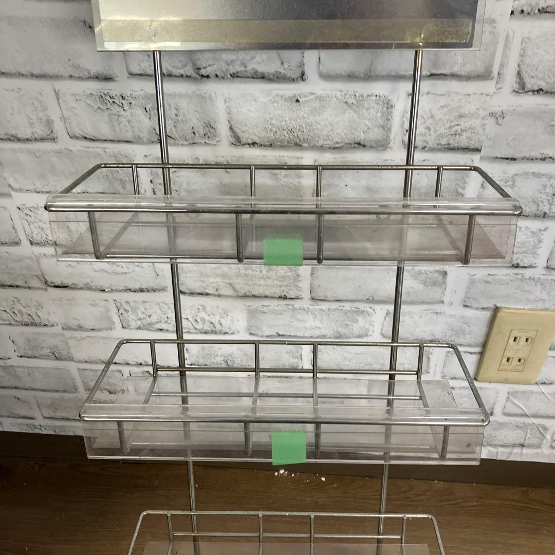 A-3 ステンレス製 スパイスラック 4段 壁掛け キッチン収納 小物収納