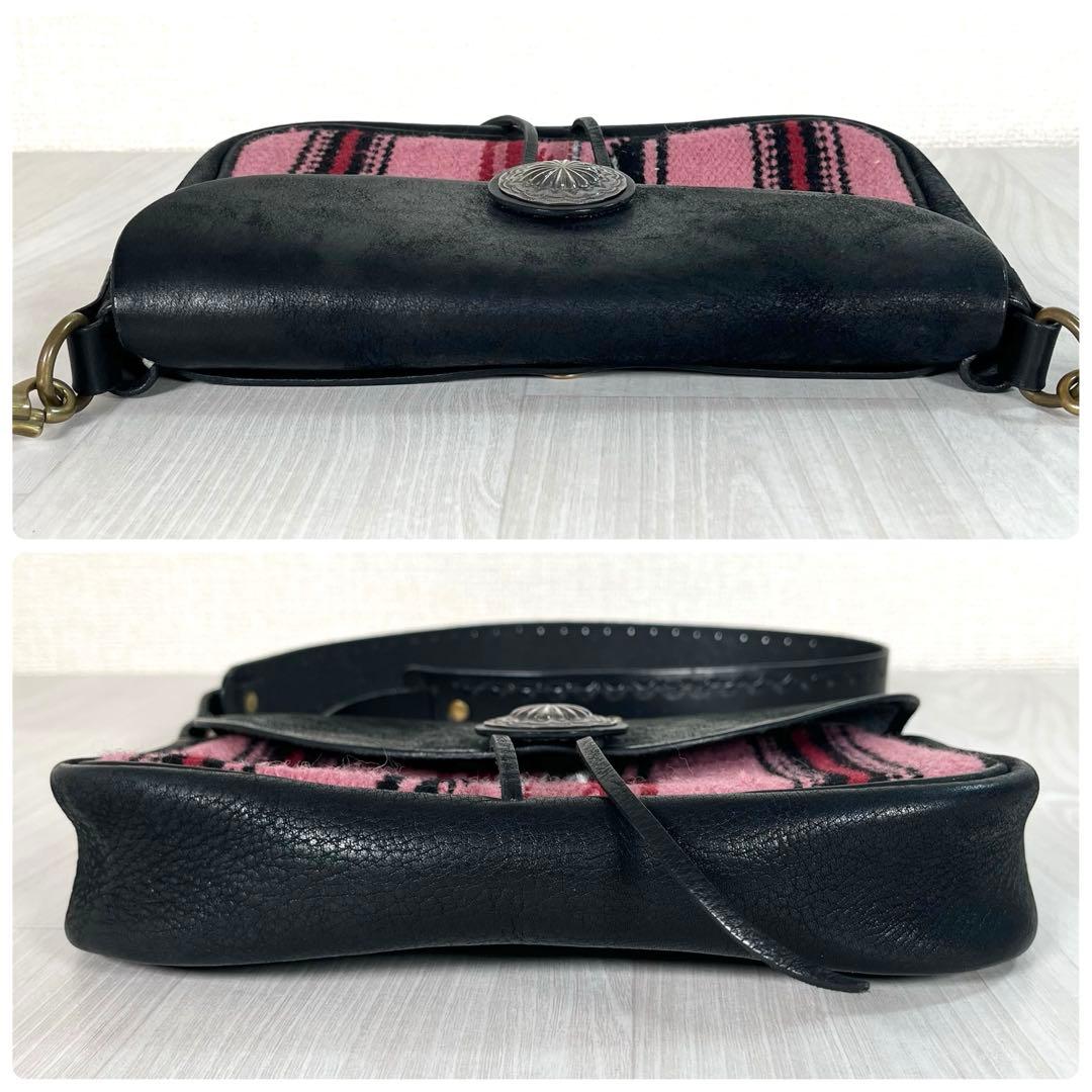 【未使用級】ラッキージョン　ラグショルダーバッグ　コンチョ　チマヨ柄　ウエスタン