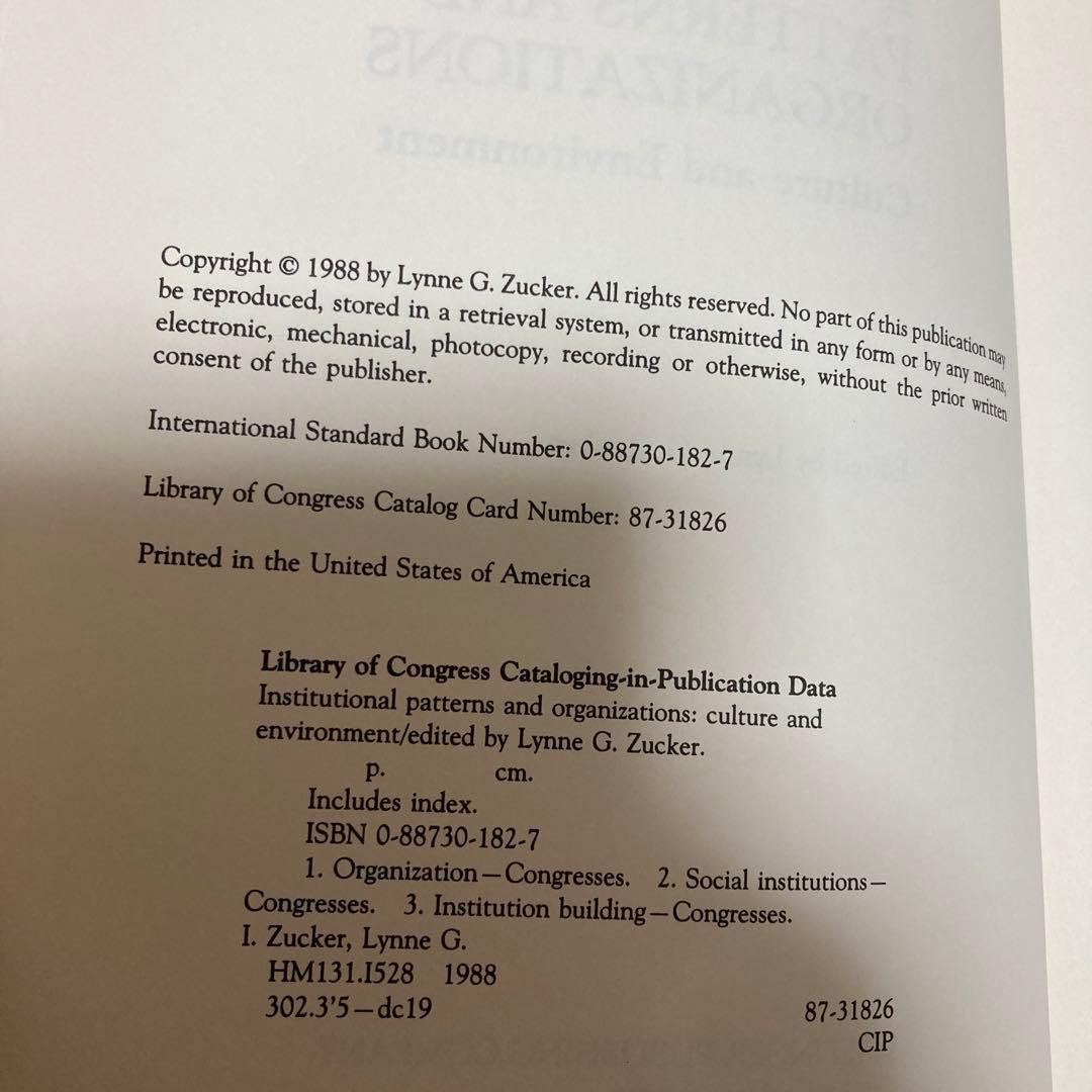 ▼Institutional Patterns and Organization