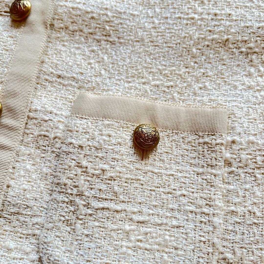 美品✨ドゥーズィエムクラス　tweed Vネック ジャケット　ツイードジャケット