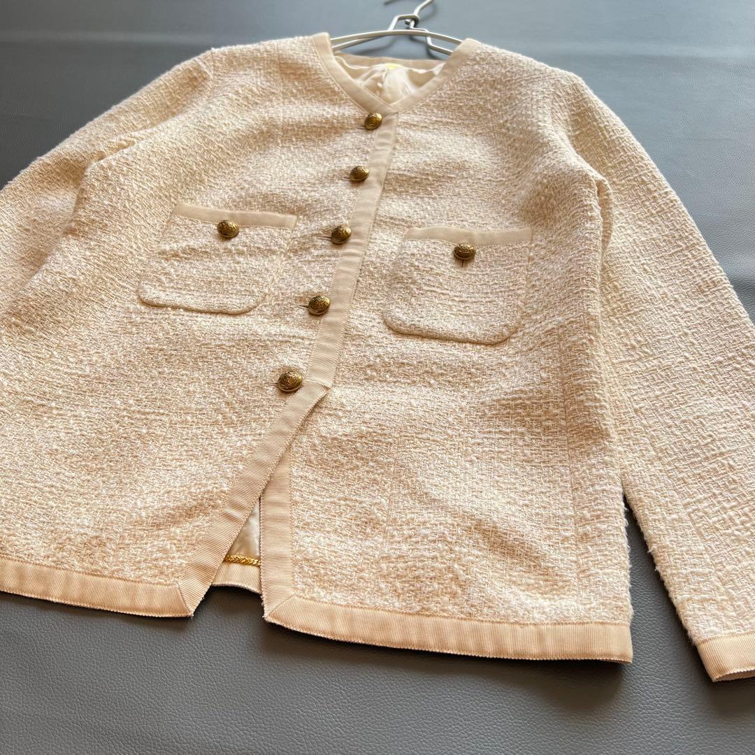 美品✨ドゥーズィエムクラス　tweed Vネック ジャケット　ツイードジャケット