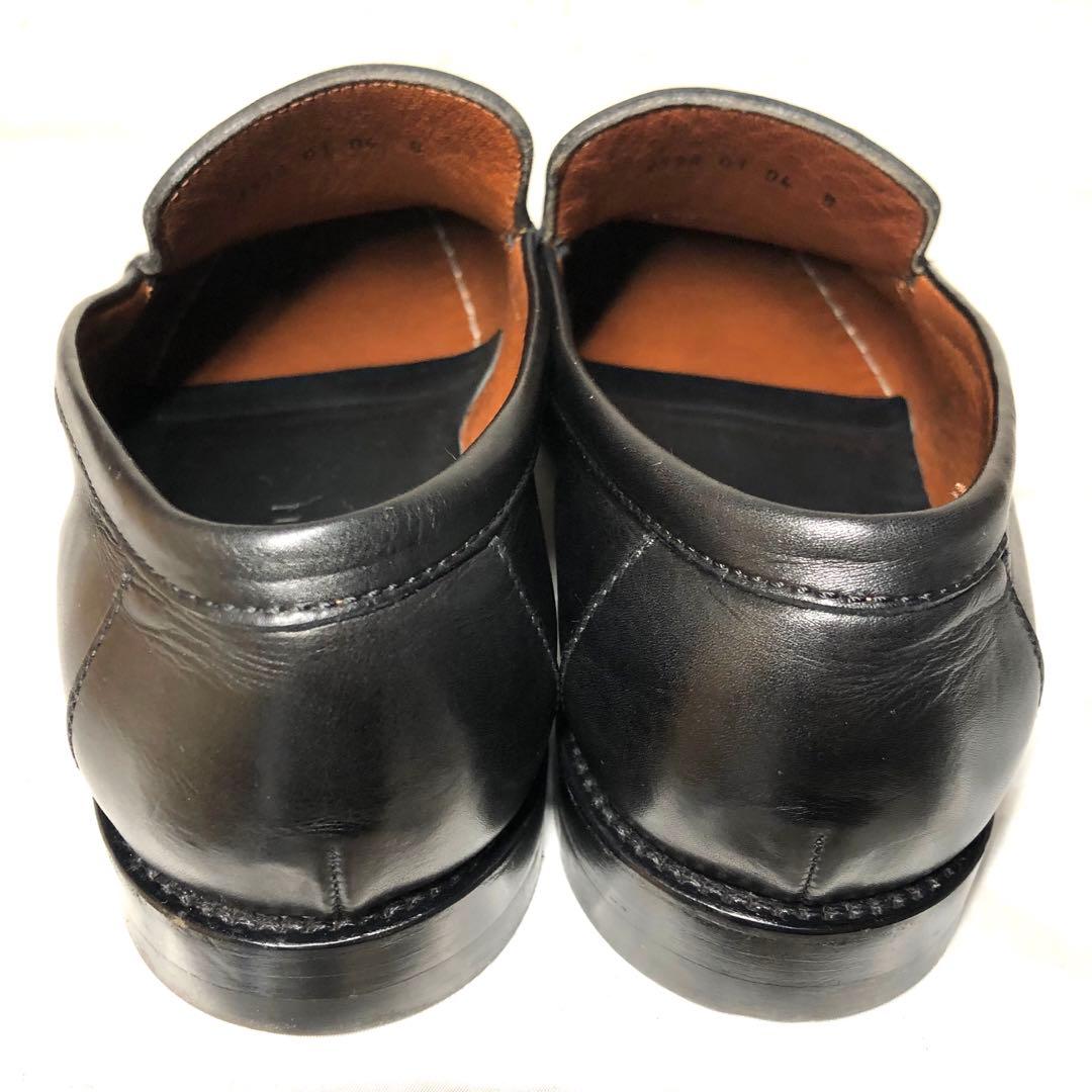 ほぼ新品 Italy製 size8 a testoni 本革ビットモカシン 黒