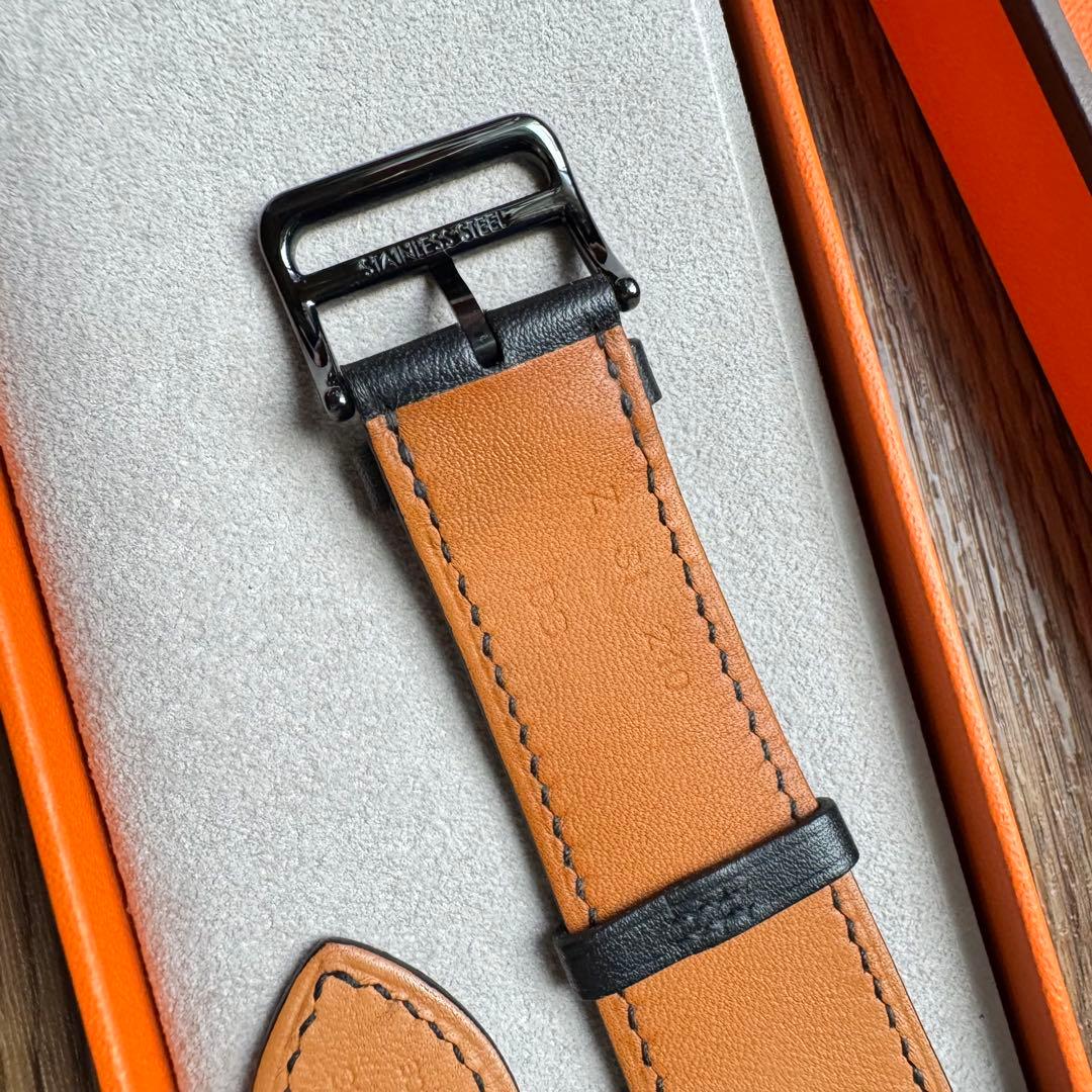 2400 美品　Apple Watch エルメス　ブラック　レザー　シングル