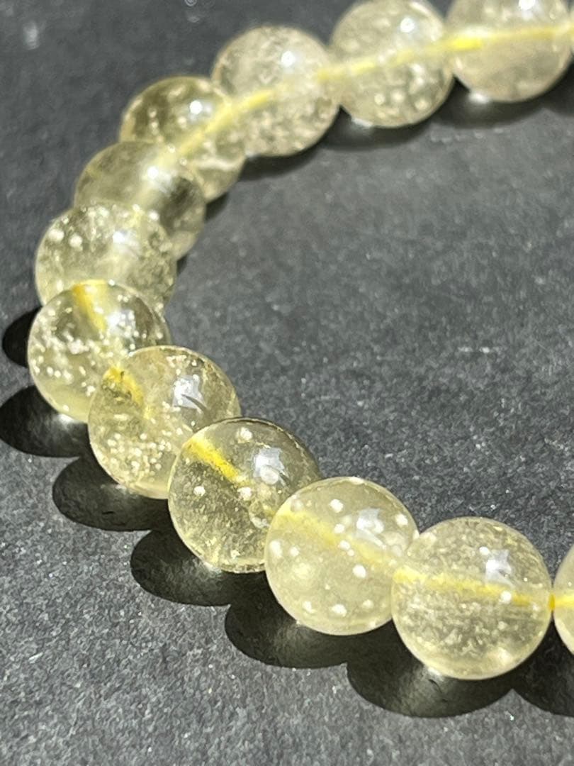 鑑別書付き　リビアングラス　8.4〜8.6㎜　ブレスレッ　№4