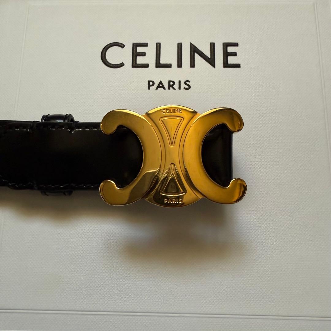 CELINE トリオンフベルト 70　スムースカーフスキン25mm