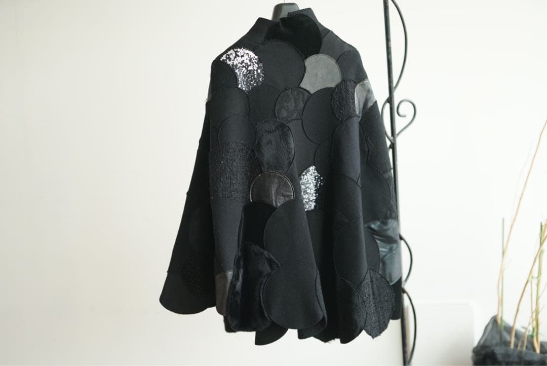 14aw ジュンヤワタナベ コムデギャルソン パッチワーク ポンチョ コート