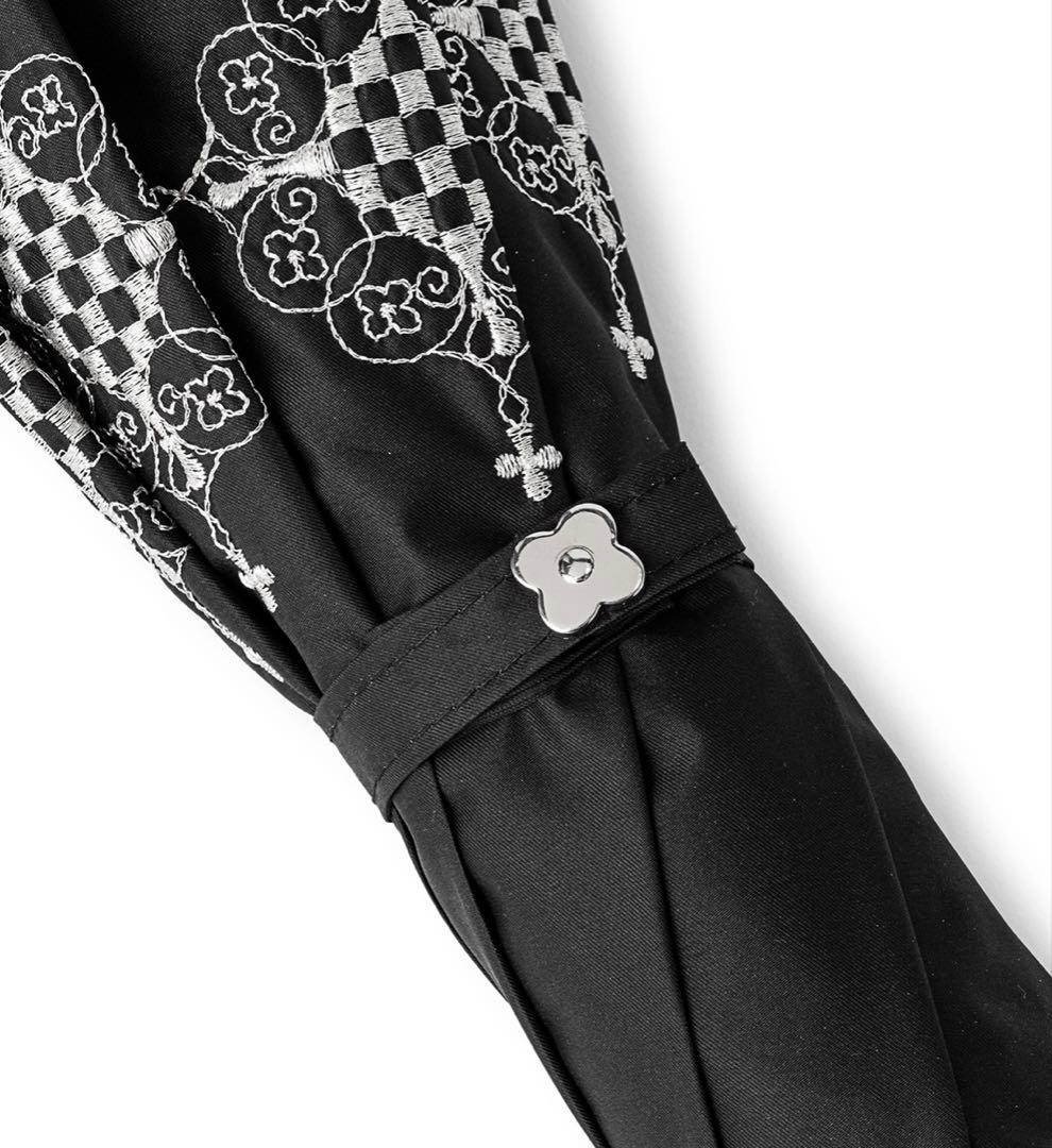 【新品】アンテプリマ　日傘　ダマスコ柄　晴雨兼用　折りたたみ傘　ブラック