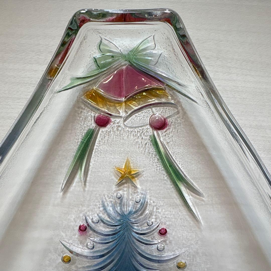 クリスマス プレート皿クリスマスツリーUSAで購入 飾りMIKASAガラス置き物